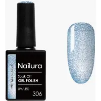 Ginza.se - Gel Polish 306 - Metallic Blue - 10 ml (Bleu Métallique, Vernis effet gel)