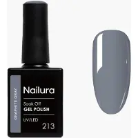 Ginza.se - Gel Polish 213 - Graphite Gray - 10 ml (Gris graphite, Vernis effet gel)