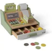Dantoy Wooden Cash Register Set Educational Toy Vert Enfants