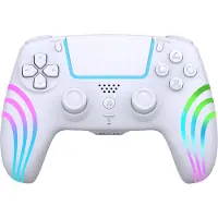 Deep Explorer Wireless Controller White PS4 / PS3 / PC (PC, PS3, PS4), Manette, Blanc