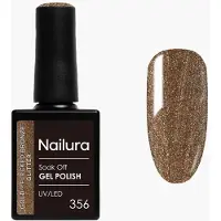 Ginza.se - Gel Polish 356 - Gold Flecked Bronze Glitter - 10 ml (paillettes de bronze tacheté d'or, Vernis effet gel)
