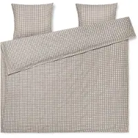 Juna L 200 x L 220 cm - Økologisk bomuld - Grå/birk (Parure de lit, 200 x 220 cm)