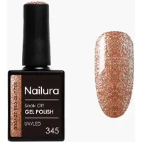 Nailura - Gel Polish 345 - Bronze Red Glitter - 10 ml (Bronze rouge pailleté)
