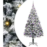 vidaXL Arbre de Noël artificiel, blanc, 210 cm