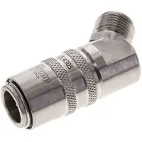 Tameson Coupleur de moule DN 9 en acier inoxydable Prise femelle G 3/8 pouce filetage mâle Double obturation 45-deg