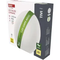 Emos LED plafonnier TIVI 12,5W, étanche, blanc, rond, 38cm, 1875lm, au lieu d'une ampoule de 130W, blanc chaud 3000K, classe d'efficacité B, ZM3418