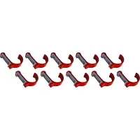 WTD Deutschland Lot de 10 patères / porte-manteaux en aluminium (cintré, rouge)