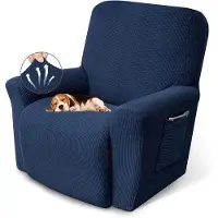 OEM Housse de protection élastique pour fauteuil inclinable, bleu marine, pour chiens et enfants