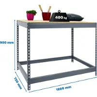 Simon Rack Établi SIMONWORK BASIC 1 gris 180,0 x 75,0 x 90,0 cm