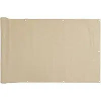 OEM Paravent de balcon - 90 x 500 cm - Tissu Oxford - Beige - Protection contre le vent et les UV - Cloison de balcon