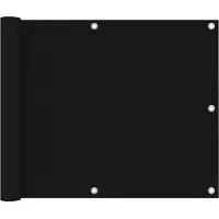 OEM Store de balcon - 75 x 400 cm - Tissu Oxford - Noir - Privatschirm - Résistant aux intempéries et au vent - Store de balcon avec protection UV - Kit de fixation inclus - 100 % opaque