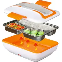 De gusto Chauffe-aliments pour voiture et bureau, orange - 8595194742291