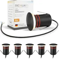 SSC-LUXon 6x JAVO Mini Jardin Encastré Lampes LED 230V Lumière indirecte non éblouissante - Lampes de sol IP67 résistant au piétinement et aux intempéries