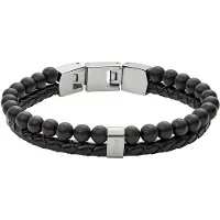 Fossil Bracelet noir / argent