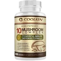 Coolkin 10 Mushroom Complex 3000mg (120 capsules) Complément alimentaire, cerveau, mémoire, concentration, fonction cognitive, santé, énergie, système immunitaire