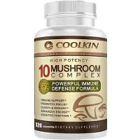 Coolkin 10 Mushroom Complex (120 capsules) Complément alimentaire, cerveau, mémoire, lucidité, concentration, système immunitaire, énergie, capacités cognitives