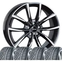Tunershop 4 roues d'hiver, ensemble complet de roues pour VW Tiguan, Tiguan Allspace, Tayron, 8x18, Astana SWP, 225/55 R18, 102V, Bridgestone Blizzak 6 XL, Enliten