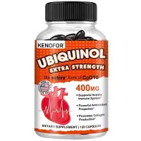 Kenofor CoQ10 Ubiquinol 400mg (120 capsules) Complément alimentaire, système immunitaire, santé cardiaque, énergie, antioxydant, circulation, tension artérielle
