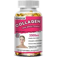 Kenofor Collagen Skin Brightening (120 gélules) Complément alimentaire, peau, cheveux, ongles, système immunitaire, articulations, rides, affinement de la peau