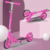 FOXSPORT Trottinette, trottinette, trottinette de ville, réglable en hauteur, pliable, avec frein à main, supporte jusqu'à 100 kg, violet