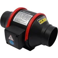 OEM Ventilateur de conduit, débit d'air de 310 m³/h, vitesse réglable, noir