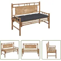 The Living Store Banc de jardin avec support 120 cm bambou