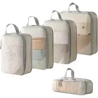 OEM Organisateur de voyage, lot de 5 cubes de rangement compressibles pour sacs de voyage et accessoires de voyage, organiseur de rangement extensible, organiseur de voyage léger, organiseurs pour valises