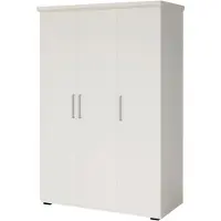 Meublorama Armoire TOM 3 portes blanche mate avec penderie 120 cm