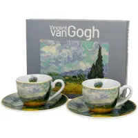 DUO sp. z o.o. Duo | Set de tasses à expresso Van Gogh - 90 ml - Design artistique - Porcelaine de haute qualité - Ergonomique