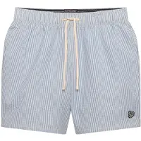 Superdry Shorts de bain 'Seersucker' bleu clair / blanc