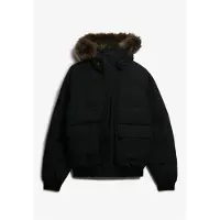Superdry pour homme. M5012363A Veste Everest à capuche, noire (M), Casuel, Polister recyclé
