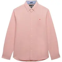Superdry pour homme. M4011100A Chemise oxford rose preppy (L), Casuel, Coton, Classique, Manche longue