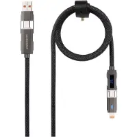Nanocable 10.01.2501, 1 mètre, USB A/USB C, USB C/Lightning, USB 2.0, Noir