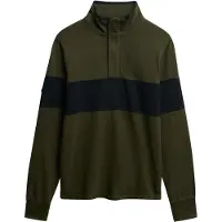 Superdry Classic Rugby Henley Long Sleeve Polo Vert XL Homme