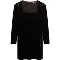 Superdry pour femme. W8011984A Robe en velours marron (L), Casuel, Fête, Classique, Polyester, Manche longue