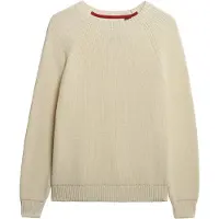 Superdry pour femme. W6110672A Pull décontracté en tricot côtelé beige (XL), Casuel, Coton