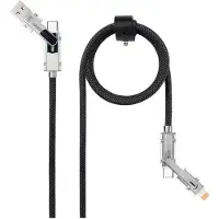 Nanocable 10.01.2601, 1 mètre, USB A/USB C, USB C/Lightning, USB 2.0, Noir, Gris