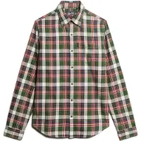 Superdry pour homme. M4010737A Chemise à carreaux vintage verte (XL), Casuel, Coton, Manche longue