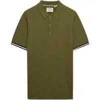 Superdry Knitted Texture Short Sleeve Polo Vert XL Homme
