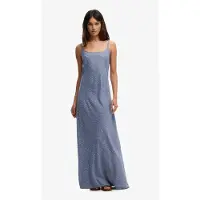 Superdry Printed Cami Maxi Sleeveless Long Dress Bleu M Femme