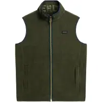 Superdry pour homme. M5012157A Estate Fleece Gilet vert (S), Casuel, Polister recyclé, Durable