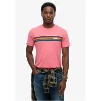 Superdry T-Shirt bleu foncé / vert gazon / orange / rose clair