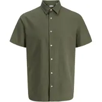 Jack & Jones Breeze Linen Short Sleeve Shirt Vert S Homme