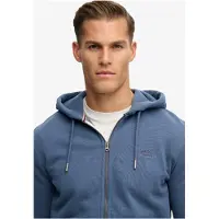 Superdry Essential Logo Full Zip Sweatshirt Bleu L Homme