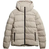 Superdry Microfibre Sport Puffer Jacket Beige S Homme