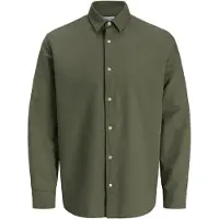 Jack & Jones Breeze Linen Blend Long Sleeve Shirt Vert 2XL Homme