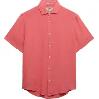 Superdry Riviera Linen Short Sleeve Shirt Rose M Homme