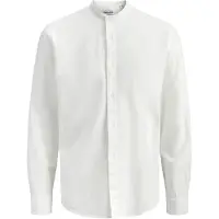 Jack & Jones Breeze Band Linen Blend Long Sleeve Shirt Blanc M Homme