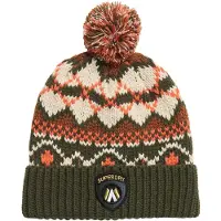 Superdry Homme Jacquard Bonnet en Maille Apres Ski, Kaki, Crème &amp; Orange