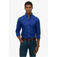 Superdry pour homme. M4011037A Camia Classic Oxford bleu (S), Casuel, Coton, Classique, Manche longue